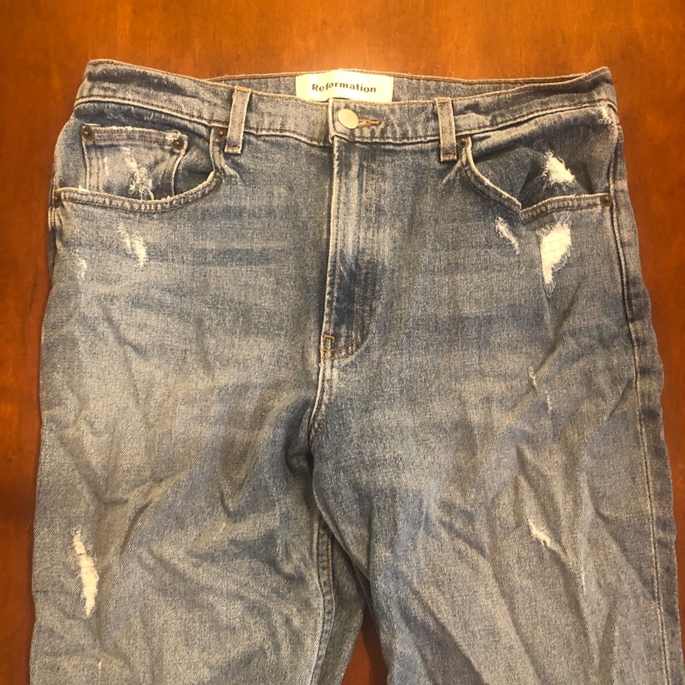 Reformation “crop flood” jeans in Olympia